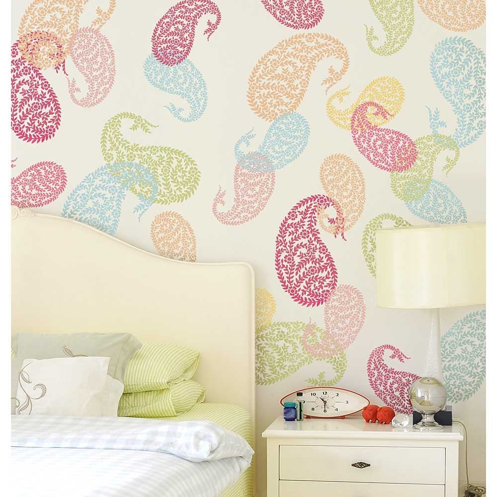 paisley stencil wallpaper stencils