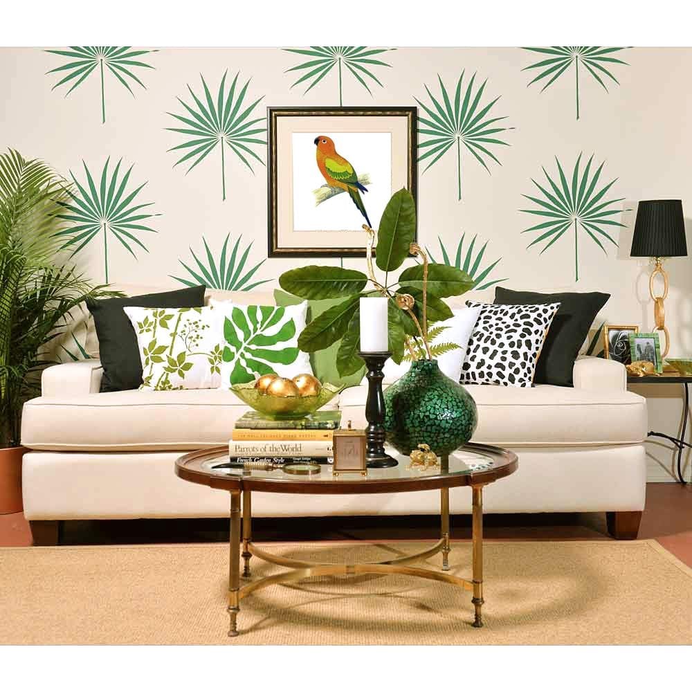 Palm leaf stencil design palmetto