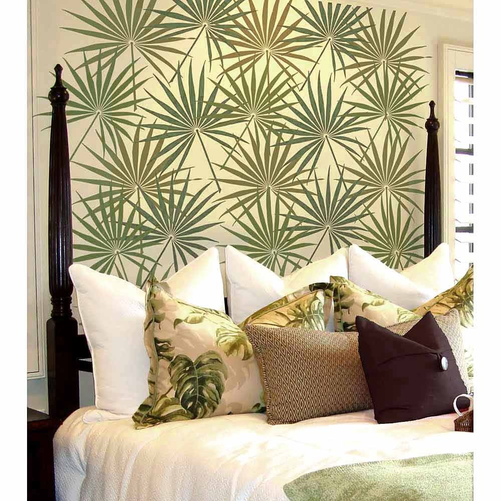 Palmetto leaf stencil for walls