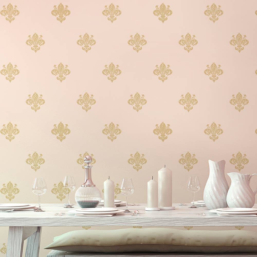 Parision-stencil-flower-fler-de-lis-wall-pattern