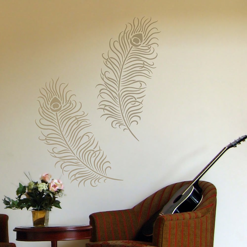 Peacock-feather-decal-stencil-wall-art-stencils