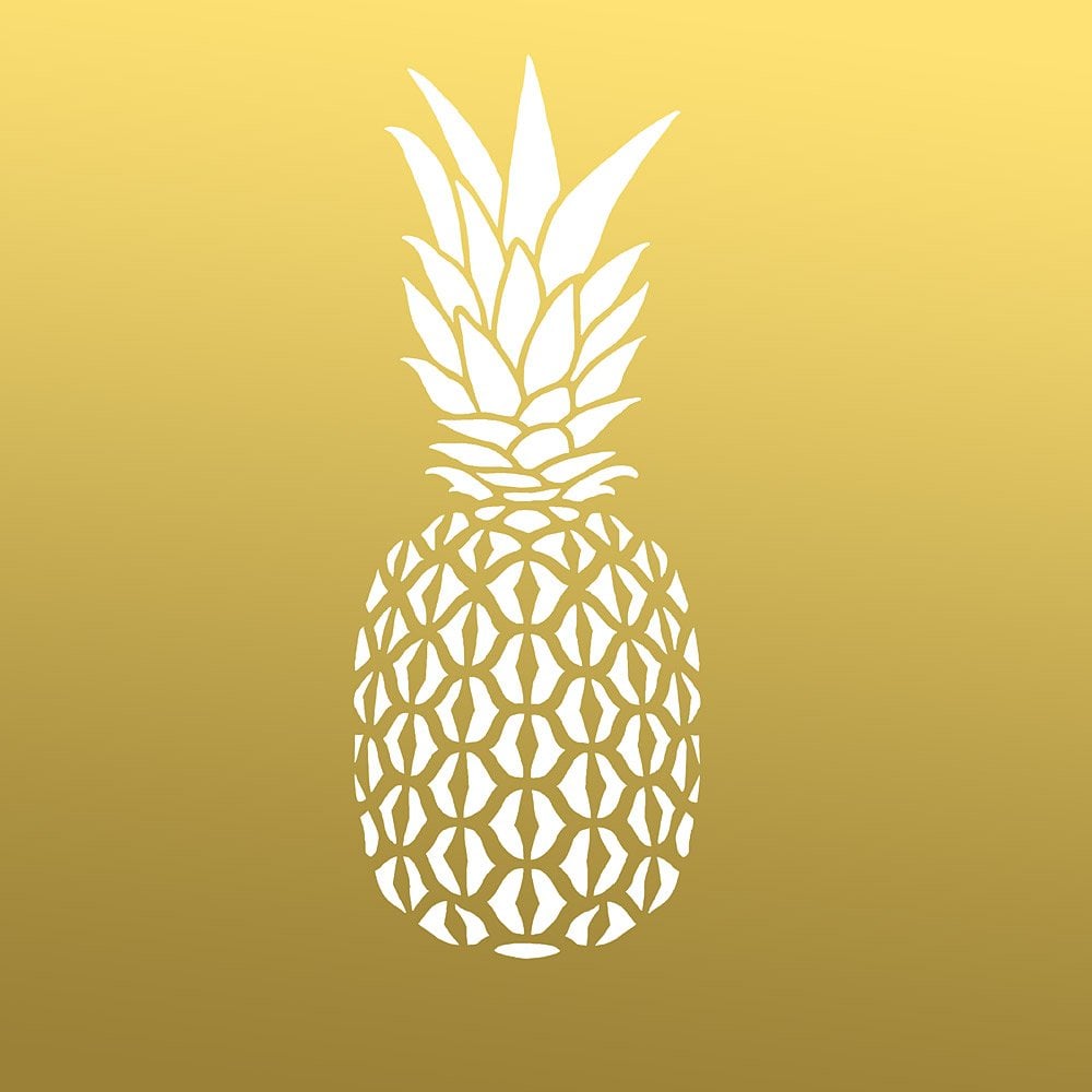 Golden pineapple stencil design