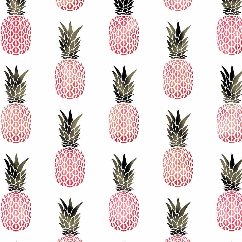 Pineapple wallpaper stencils pink pineapples