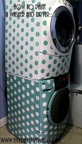 Polka-dot-stenciled-washing-mashine