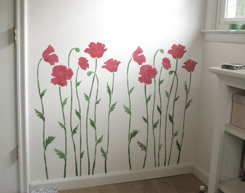 poppy flower stencil