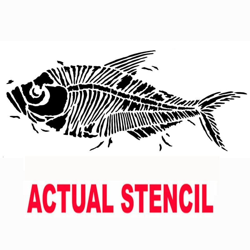 prehistoric fish stencil