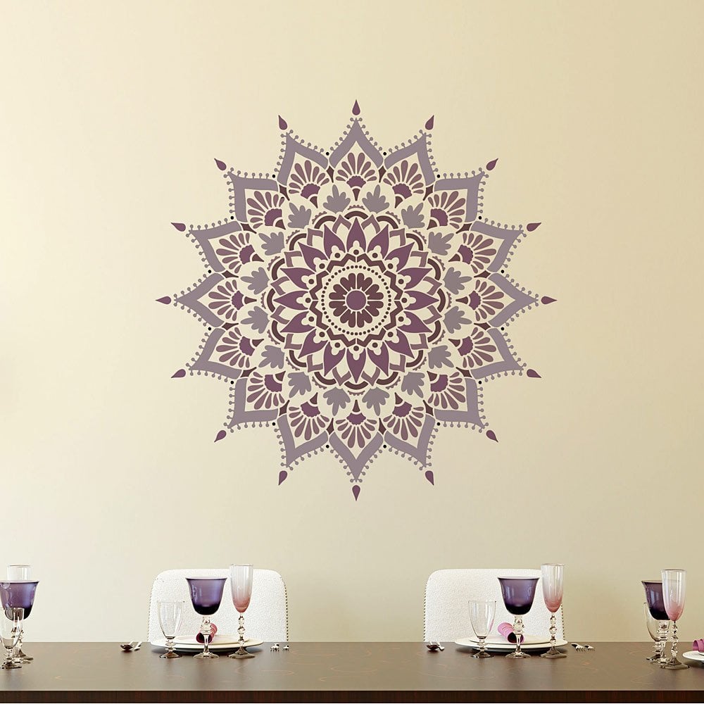 Radiance Mandala stencil large stencils for walls