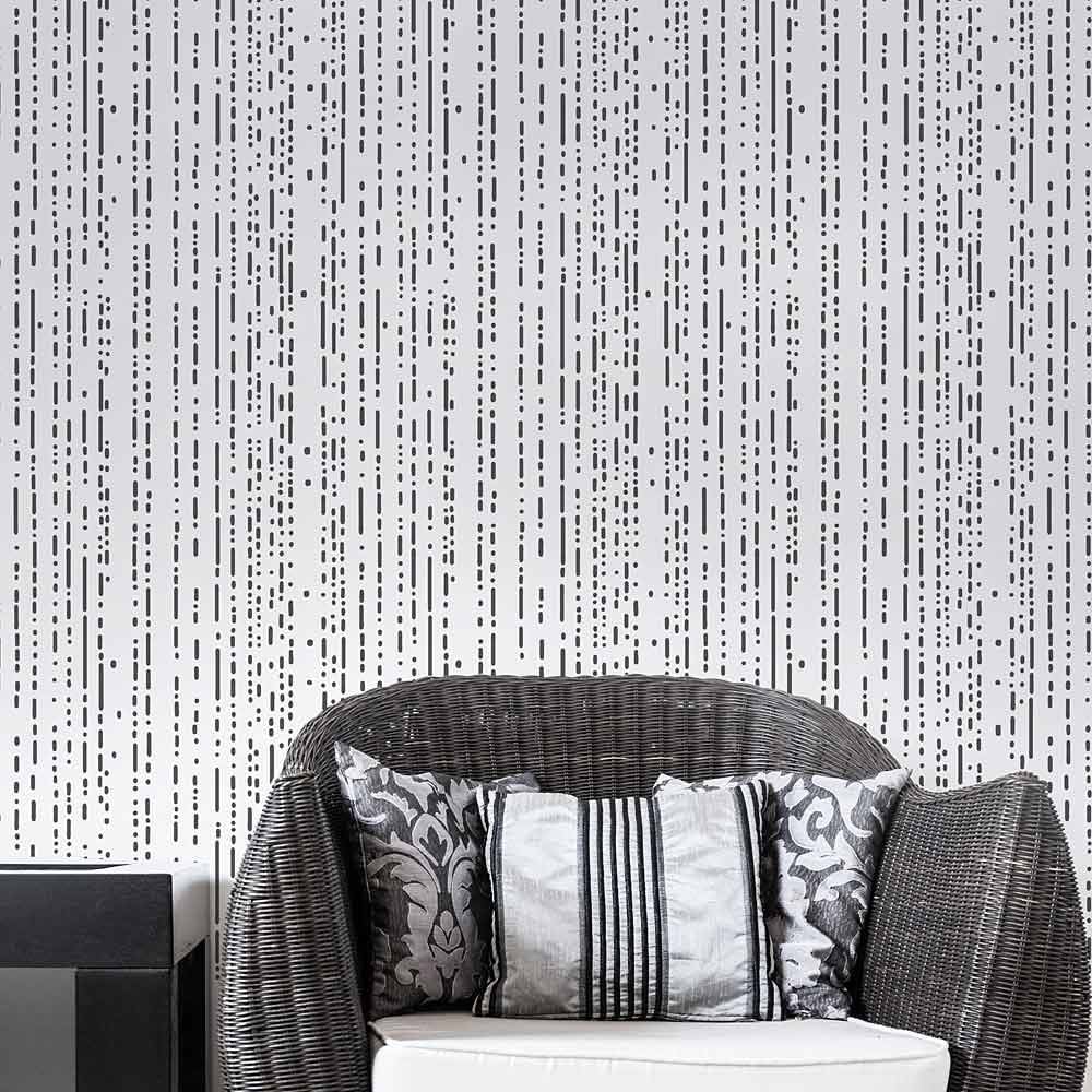 Rain drops stencil modern wallpaper wall patterns