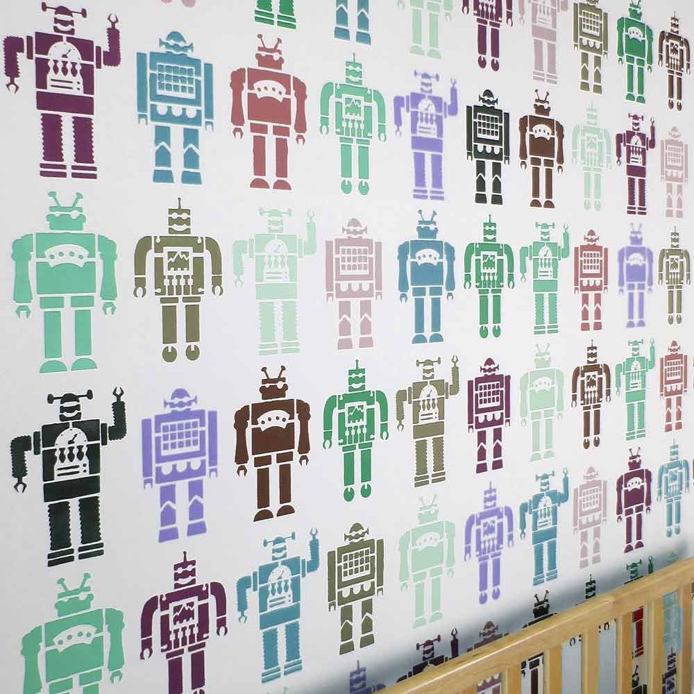 Robots-allover-stencils-boys-nursery