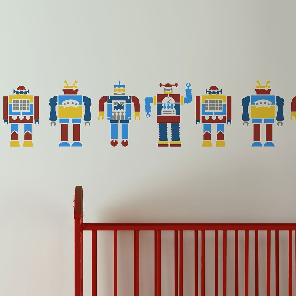 Robots-stencils-boy-nursery-decor-ideas