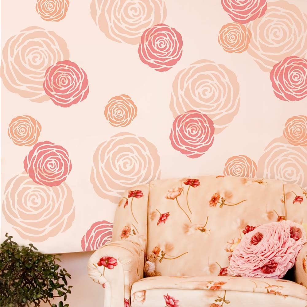 Rose-stencil-roses-stencils-wallpaper-flower-design