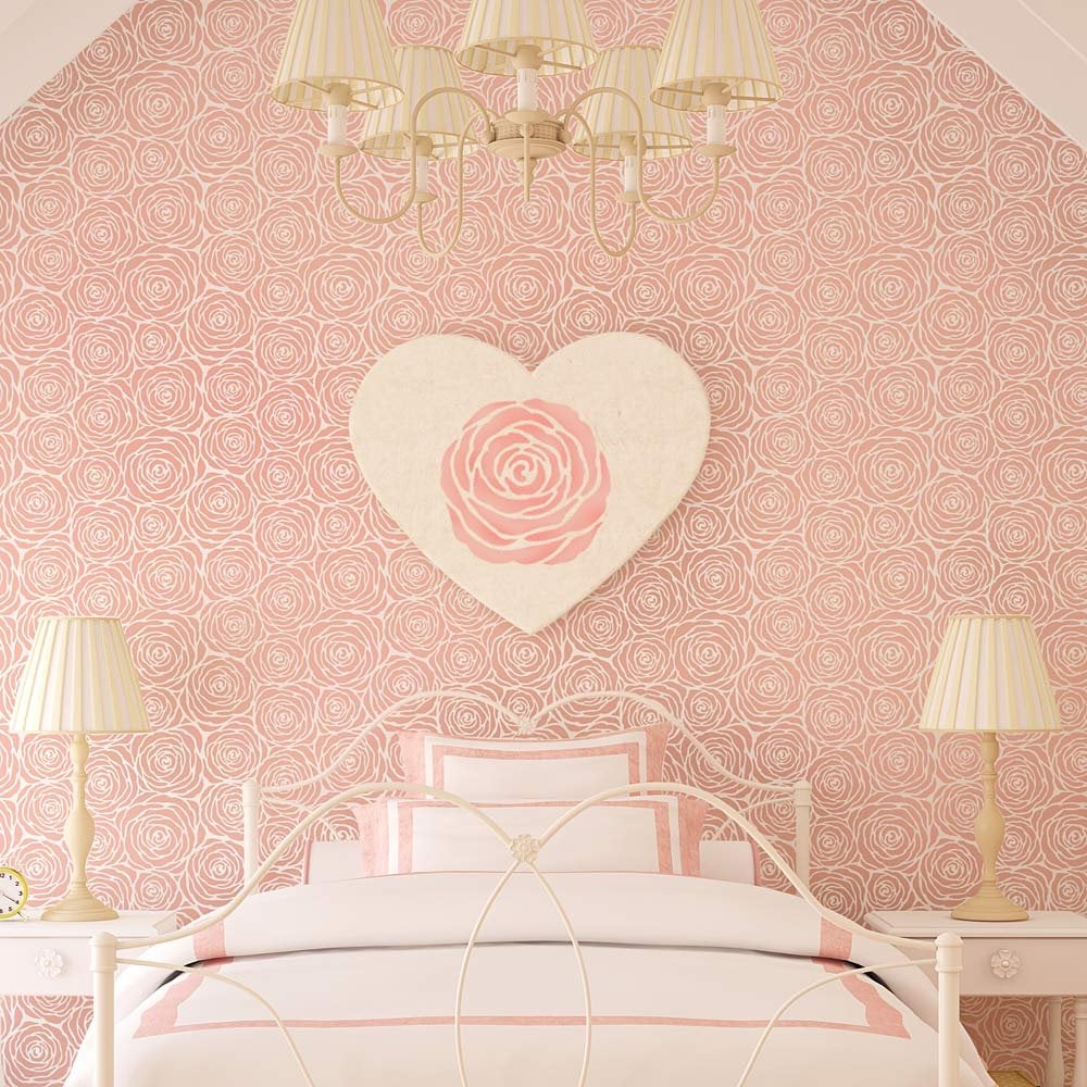 Rose-stencil-wall-art-roses-wallpaper