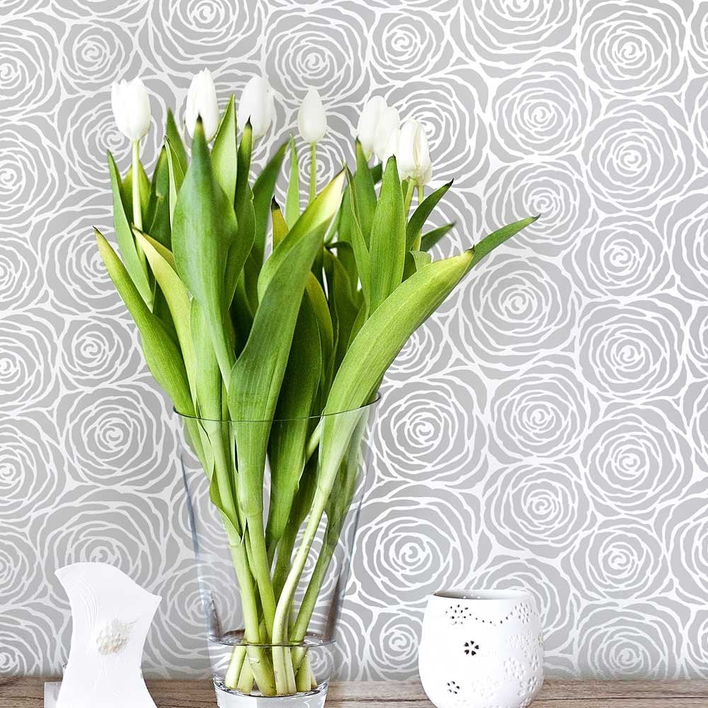 Roses-pattern-stencil-wallpaper