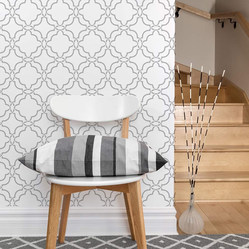 Sarah Trellis wallpaper stencil Moroccan wall design