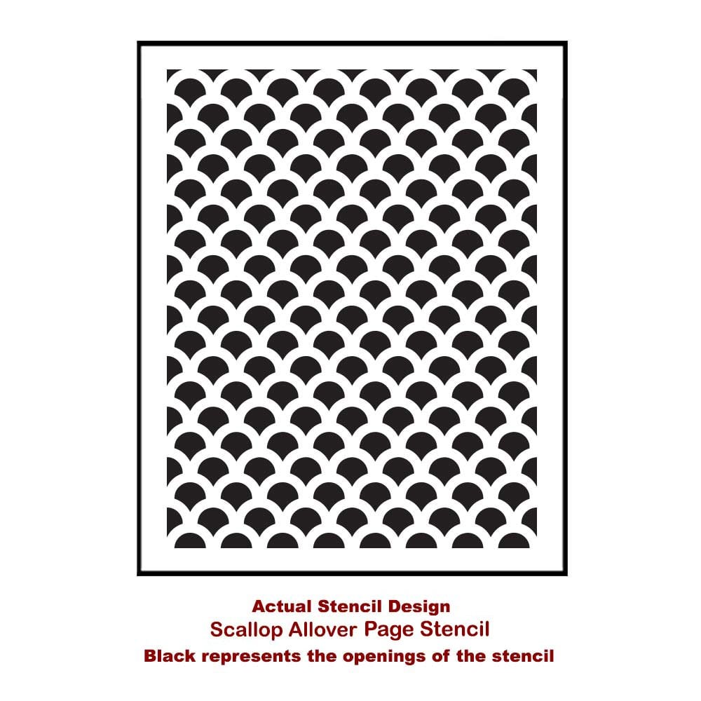 Scallop-allover-medium-card-template-stencil