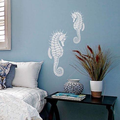 Seahorse-design-stencil-beach-style