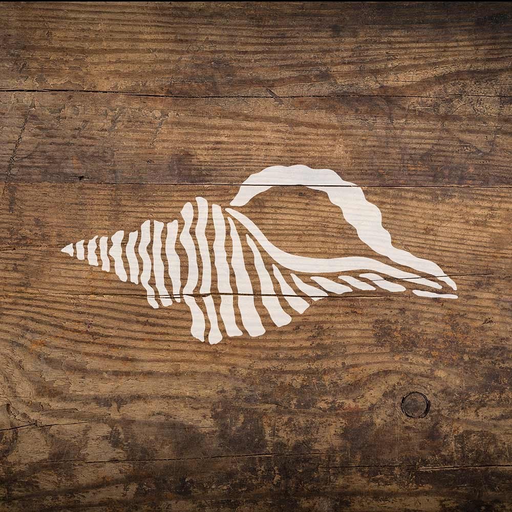 Seashell stencil sea shell stencils beach decor reclaimed wood signs