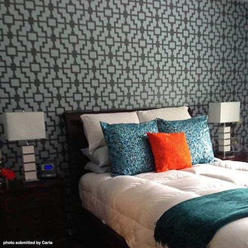 accent wall tribal stencil