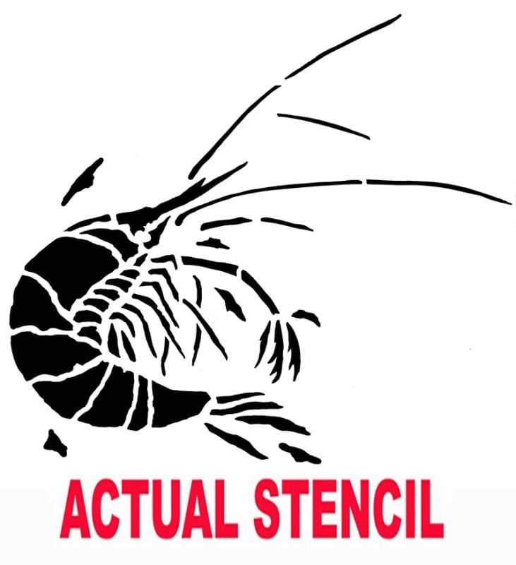 shrimp fossil stencil