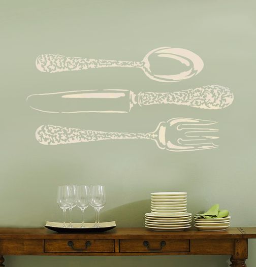 large stencils for walls, Silverware stencil