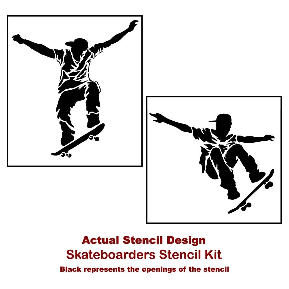 Skateboarders-Stencil-Kit-skate-board-wall-design-Actual