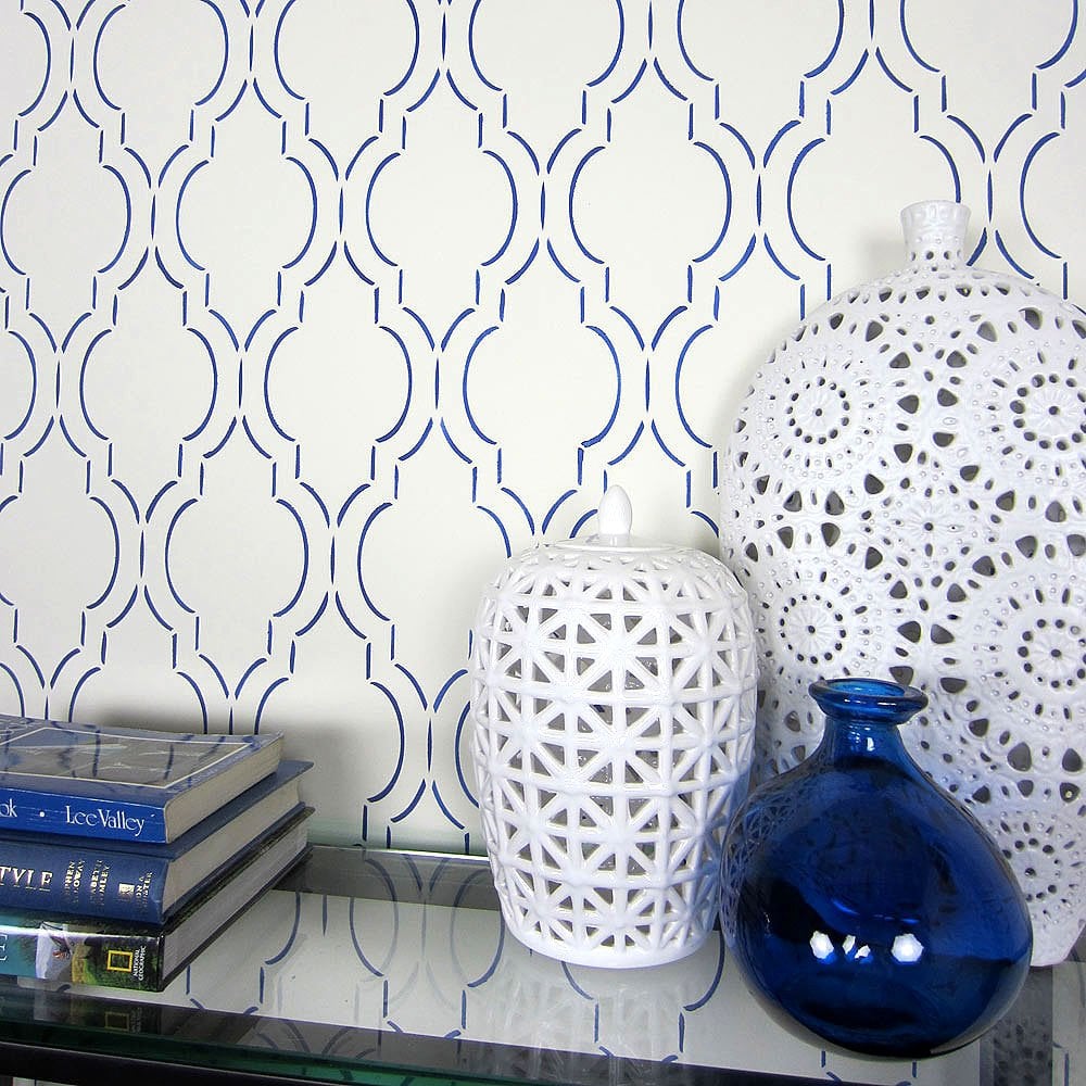 blue moroccan stencil