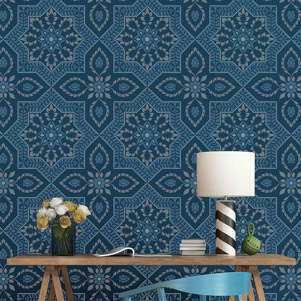 Spanish-tile-stencil-portugal-azulejos-tile-wallpaper