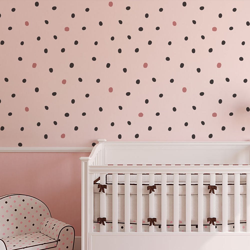 Spots wallpaper stencils for modern girl nursery