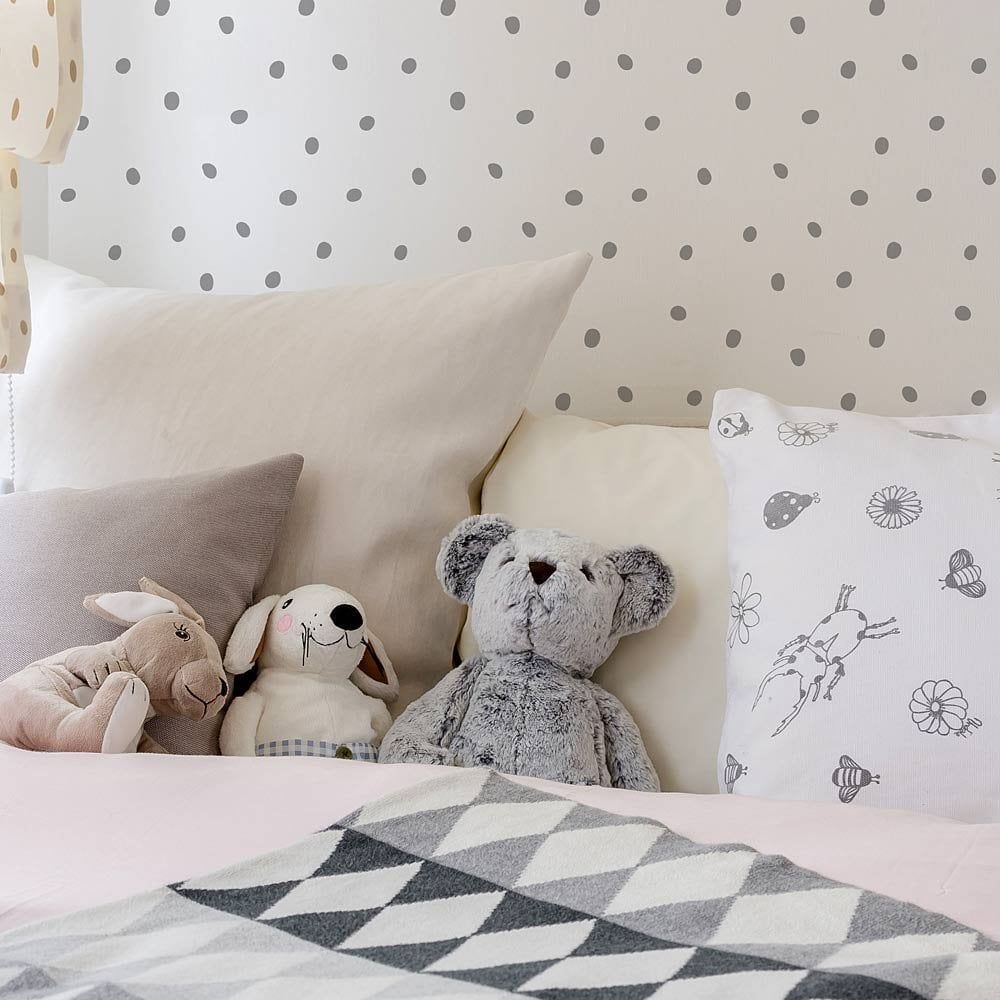 Spotty Dots wall stencil for Scandinavian nursery decor