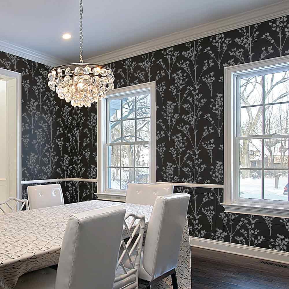 Sprigs-wall-stencil-dining-room-walls