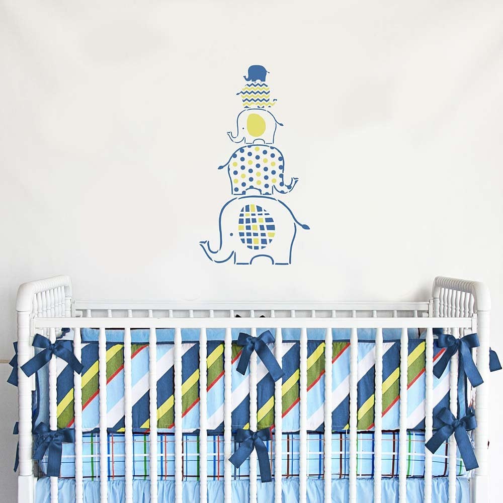 Stacked-Elephants-Stencils-Blue-Crib