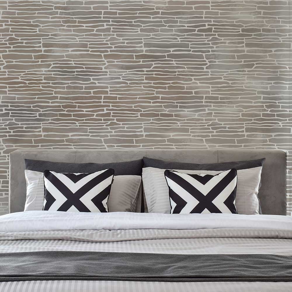 Stacked Stone wall pattern Wallpaper Slate