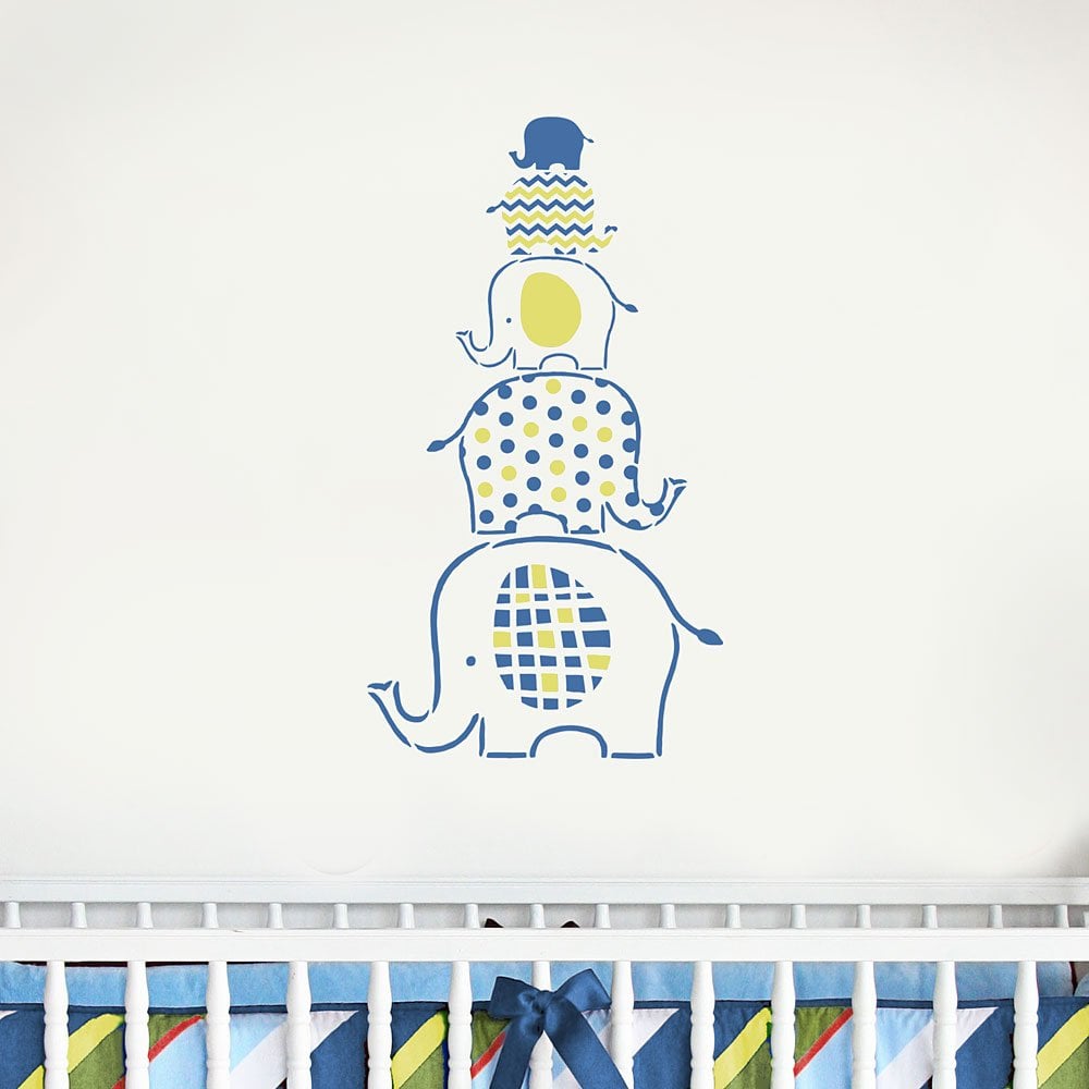 Stacked-elephants-baby-nursery-stencil-decor-decal