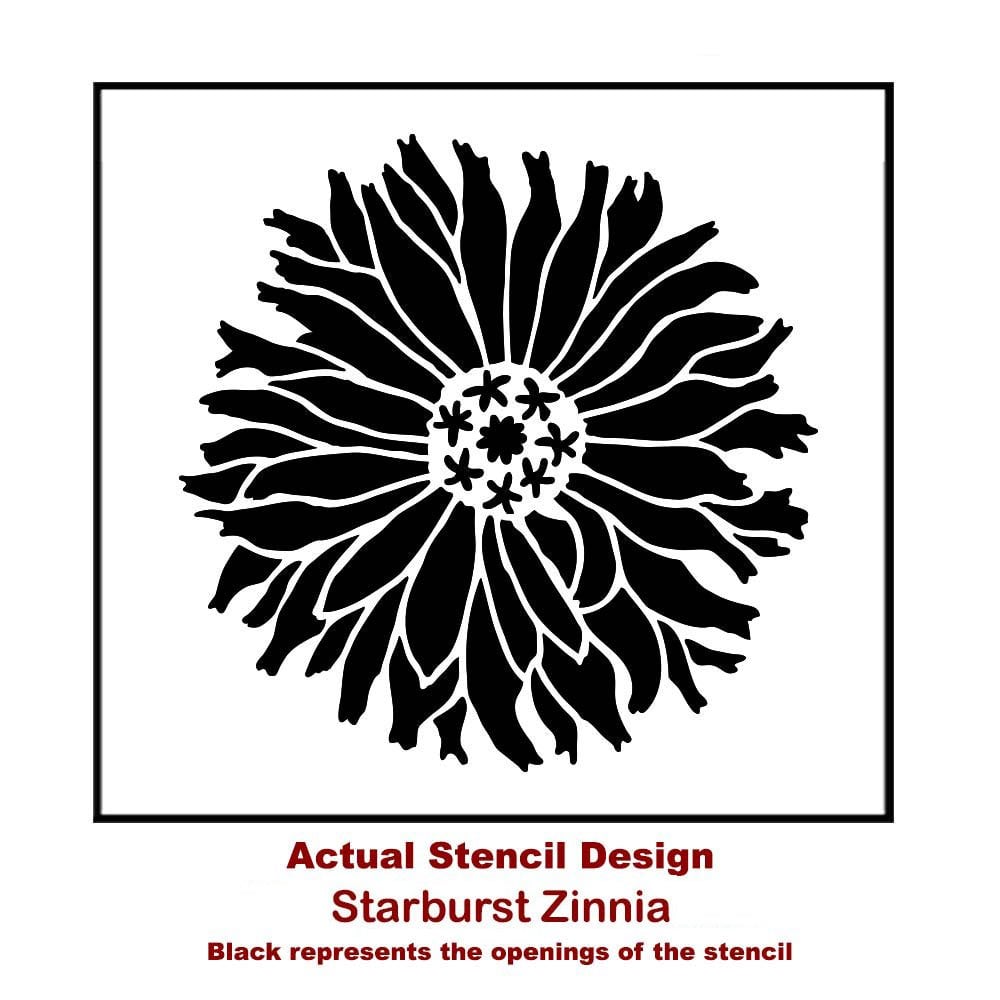 Starburst-zinnia-flower-wall-art-stencils