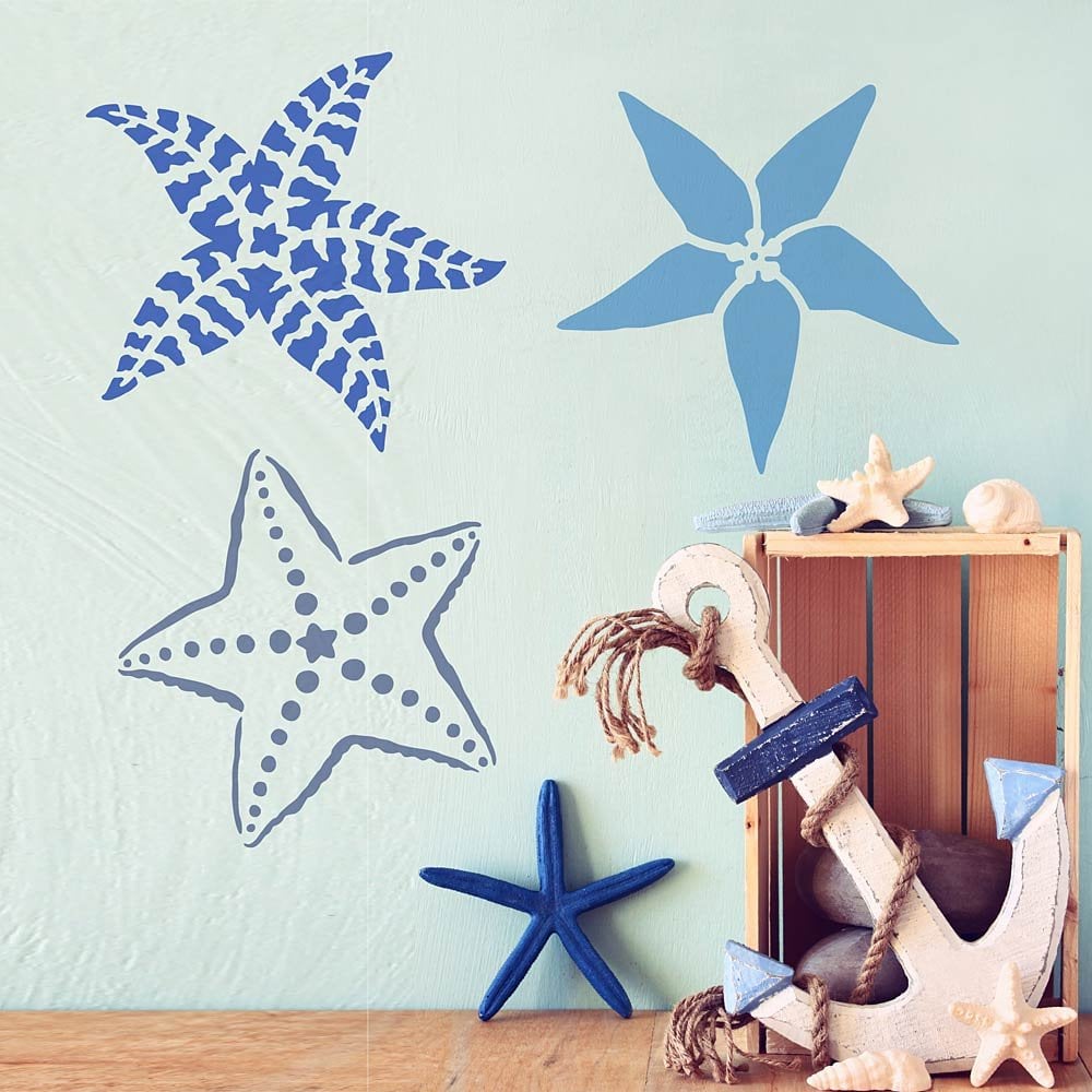 Starfish-stencils-beach-decor-nautical-designs