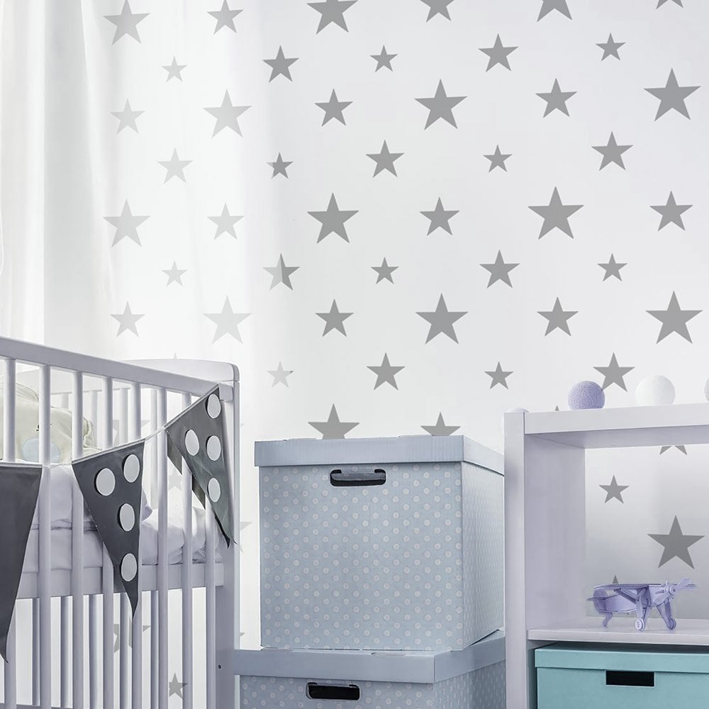 Stars walpaper stencil design boys nursery stars decor