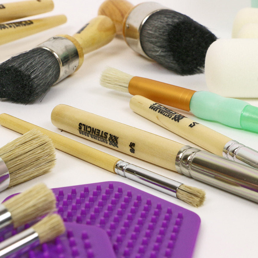 Stenciling supplies brushes stencil rollers