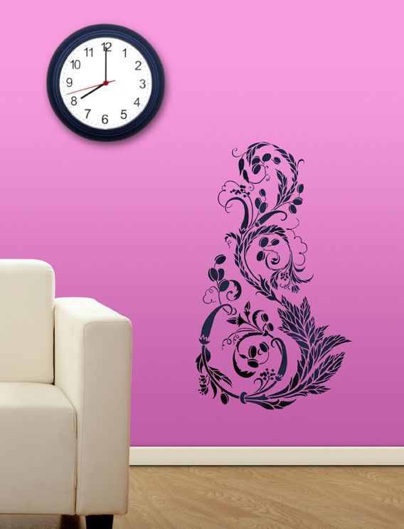 floral stencil for wall