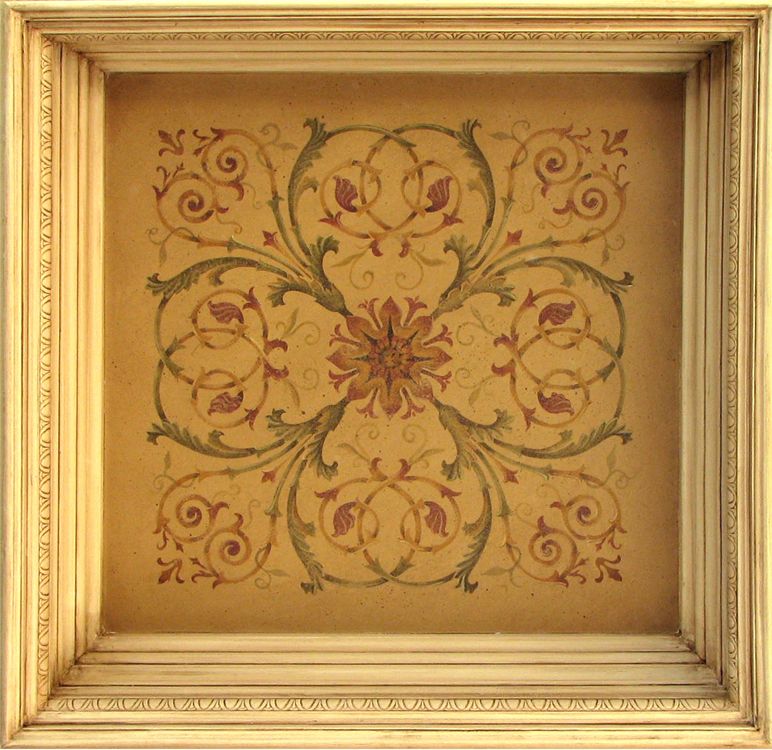 coffer ceiling stencil