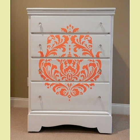 Stenciled-furniture-damask-stencil