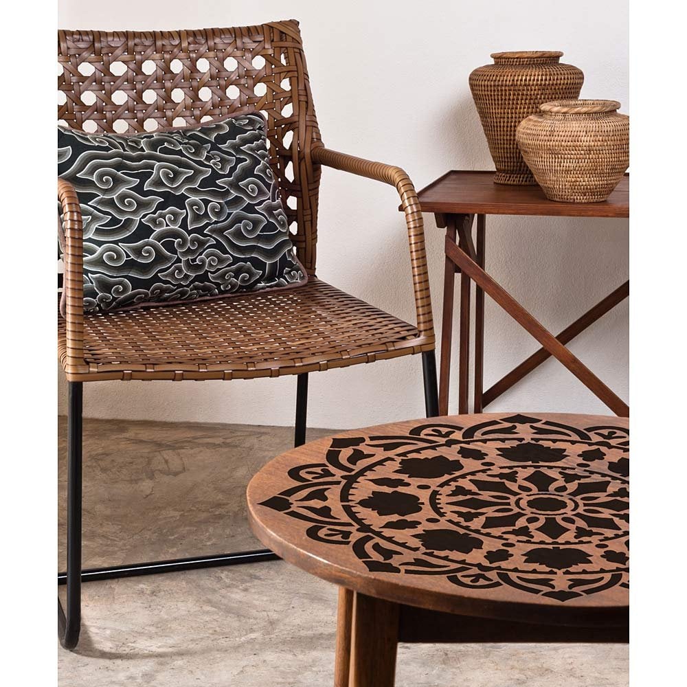 Stenciled table mandala furniture stencils