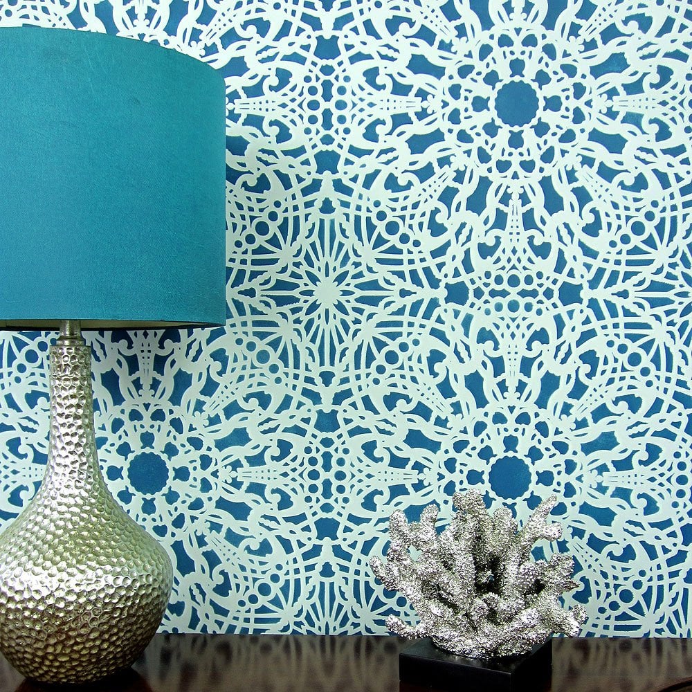 Stephanies-lace-stencil-pattern-wall-design