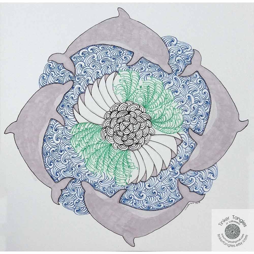 Tangle-stencils-tangling-designs-coloring-page-Dolphin-stencil