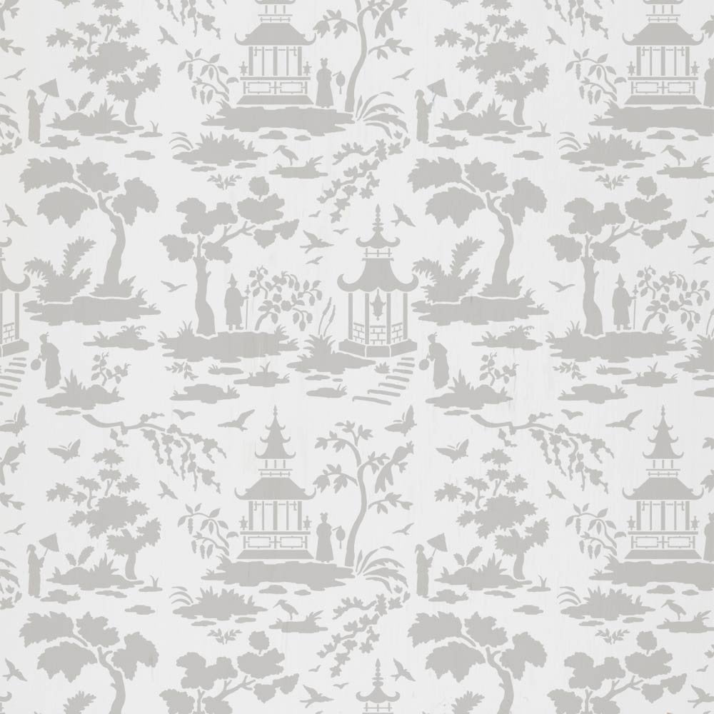 Toile stencil wallpaper chinoiserie