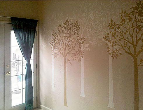 Large tree stencil for walls.