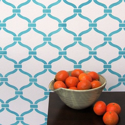 Trellis stencil wall design