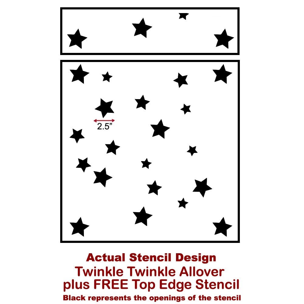 Twinkle Twinkle wallpaper stencil design starry sky nursery decor