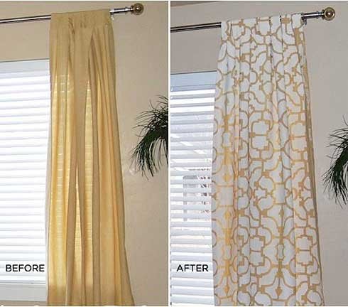 stenciled curtains