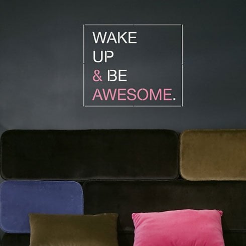 Wall-quotes-stencils-wake-up