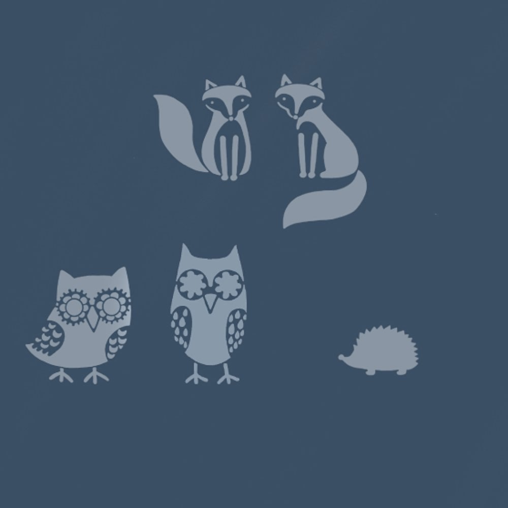 Woodland-animals-stencils-nursery-walls-DIY-fox-owls